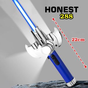 HỘP QUẸT KIẾM LỬA HONEST 288 TỰ VỆ -  LỬA KHÈ CỰC MẠNH (CÓ 3 ĐÈN SIÊU SÁNG) FULLBOX - (XÀI GAS + SẠC PIN)