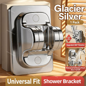 No-Drill Shower Head Holder 120° Adjustable Wall Mount Bracket Universal G1/2 Bidet Sprayer Stand Waterproof Heavy Duty