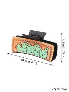 2026 Hot Sale [ Shipped from China ] Western Style Letter Mom Cactus Sunflower Leather Shark Clip Hair Clip Womens Claw Clip AliExpress B3