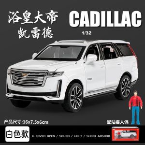 【Magict】 Cadillac Escalade quy mô 1:32 Hợp kim kẽm Xe Mô Hình W/ánh sáng & âm thanh & kéo trở lại hiệu ứng xe đúc khuôn Đồ chơi Quà Tặng Bộ sưu tập trang trí cho bé trai