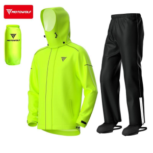 MOTOWOLF Motorcycl Raincoat Set Rain Tants Suit For Men Women Single Person Light Thin Waterproof Coat Riding Storm Proof Rainco2026