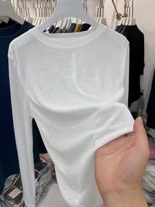 O-Neck Thin Long Sleeve T Shirt Women Casual Soft Tops 2026 Spring Autumn2026