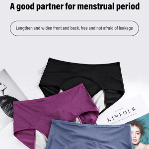 Womens Menstrual Period Pants Leak-Proof Mid-High Waist Large Size Menstrual Sanitary Pants Skin-Friendly Breathable No Waist