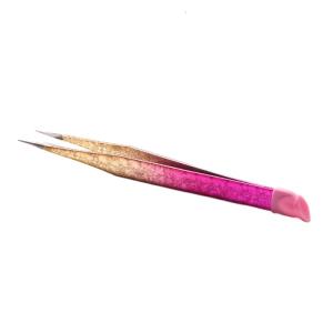 Double Ended Nail Art Tweezers Stainless Steel Straight Curved Tip Tweezers Silicone Head Lash Tweezers Nail Rhinestone