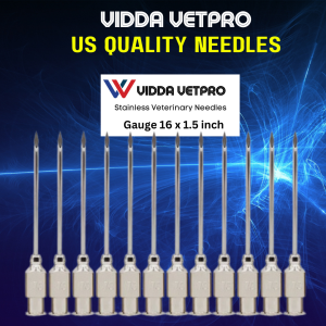 12 pcs Vidda VetPro Imported veterinary needles veterinary injection stainless with needle injection needle for carabao