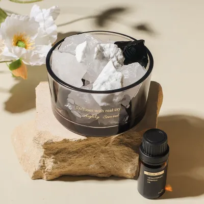 【Local Ready Stock】Crystal Stone Aroma Diffuser with Essential Oils | Natural Crystal Fragrance | Long-Lasting & Elegant