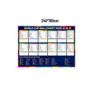 Dowmoo 2026 USA Canada and Mexico World Cup flag fans cheering banner flag-hanging match schedule map banner Top 48 group elimination bracket (240 * 180cm)