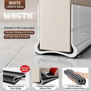 93cm Foldable Door Seal Strip with Soundproof Cotton for Bottom Door Gap Sliding Door Noise Reduction Wind Dust Insects Cockroaches Lizards Prevent