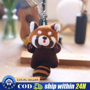 Cute Plush Keychain Cartoon Red Panda Plush Toy Pendant Little Raccoon Doll Keychain Doll Playground Doll