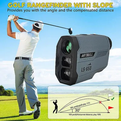 กล้องวัดระยะกอล์ฟ Golf 3 เลนส์ รุ่นใหม่ ARTBULL LS-650 Golf Laser Rangefinder 3 Lens LS 650 LS650 กันน้ำระดับ IPX4 จับธงไว ล๊อคธงไว Waterproof IPX4 Flag Locking Slope Adjustment