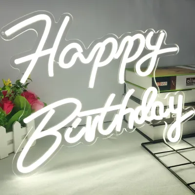 【Fast Delivery】Artist Gather Cool Happy Birthday Neon Sign Birthday Party Decor Art Decor for Any Age LED 42*28