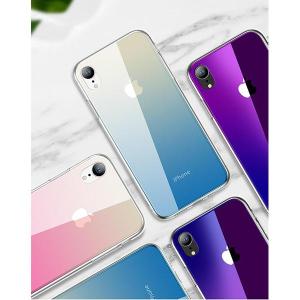 CAFELE Gradient Transparent Glass Cases with Soft Edge for iPhone X/XS