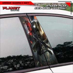 Sticker Pilar Kaca Mobil Universal SPIDERMAN Bisa Custom Gambar/Foto 1 SET (Kanan Kiri) - RON Design
