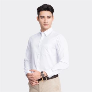 Aristino - Áo Sơ Mi Trắng Nam ALSR39 dáng regular fit có túi