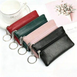 PU Leather Coin Purse Women Mini Change Purses Coin Pocket Wallets Portable Key Chain Holder Zipper Pouch Card Holder Wallet
