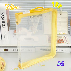 A4/Long File Bag with Clip Transparent Document Bag for Student Clipboard with Cover File Organizer