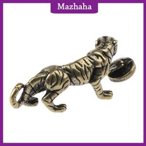 Mazhaha Brass Tiger Statue Ornament Chinese Zodiac Tiger Office Desk Decoration Pendant