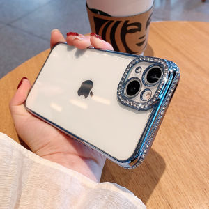 CrashStar เคสโปร่งใสกันกระแทกใสติดเพชรเคสโทรศัพท์แฟชั่นสำหรับ iPhone 16 15 14 Pro Max Plus 13 Pro Max 12 Pro 11 Pro Max ป้องกันกล้องเลนส์คลุมทั้งหมดฝาครอบโทรศัพท์ผู้ขายชั้นนำ