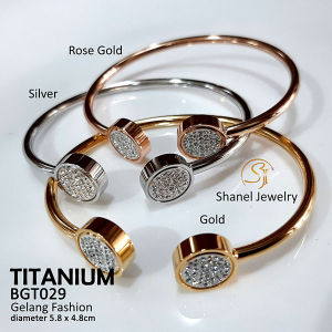Gelang Titanium Branded BVL Perhiasan Import Kualtitas premium Model Simple Stylish Anti karat Bisa dipakai sehari-hari bgt029