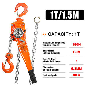 1T/2T Chain Block Lever Block Ratchet Puller Lever Chain Hoist Manual Block Hand Lever Chain Block Heavy-duty Alloy Steel Adjustable Ratchet