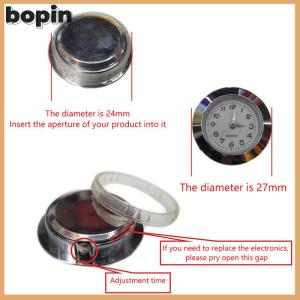 Bopin Quartz Glass Mirror Clock Watch Head Movement Round Clocks Head Mosaic Roman Number Little Clock DIY Process Table 35mm 24mm