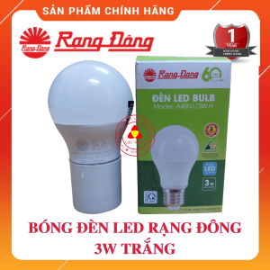 Bóng đèn LED Rạng Đông 3W 5W 7W 9W 12W 15W - Ánh sáng trắng vàng - Bảo hành chính hãng 1 năm