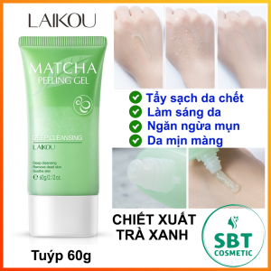 [TRÀ XANH MATCHA] Gel Tẩy Tế Bào Da Chết Trà Xanh LAIKOU Tuýp 60g – Loại Bỏ Tế Bào Da Chết Dưỡng Da Sáng Mịn Làm Mượt Da Ngăn Ngừa Mụn