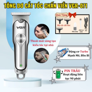 Tông Đơ Cắt Tóc Chính Hãng VGR-071 Đa Chức Năng Pin sạc Siêu Bền Sử Dung Cho Gia Đình