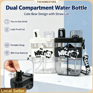 620ml Double Drinking Bottle Portable Separate Storage Student Water Bottle Plastic Cup Gelas Air 水杯