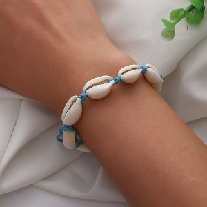 【5 Colors】Shell bracelet for women shell anklet beach bracelet for couples gift ideas Adjustable Bracelet Women Fashion Bangle Bracelet Natural seashell Anklet Summer Beach Style Jewelry gift for bracelet for bestfriend handmade bracelet lucky charm