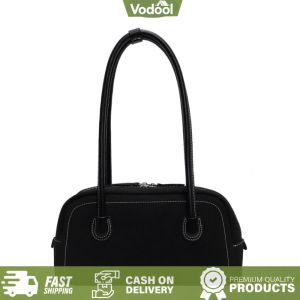 [VSC] Underarm Bag for Women Multi Pocket Tote Purse Faux Suede Solid Color Zipper Satchel Bag for Work Shopping