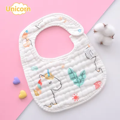 Sweetybayi 8-Layer Baby Bibs U-shaped Bib Newbron Cotton Saliva Towel Kids Feeding Bib