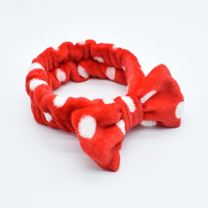 2026 Hot Sale [ Shipped from China ] European and American coral fleece headband with bow plush hairband cute solid color face-washing headband womens hair accessory B3