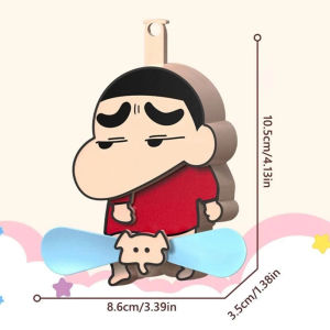Móc khóa hình quạt mini 3D Crayon Shin-chan nhỏ gọn tiện lợi Móc khóa balo Cu Shin Đáng Yêu