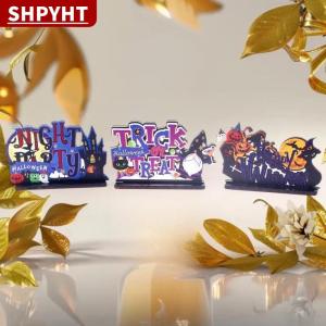 [COD] SHPYHT TOY 1:12 Dollhouse Miniature Mini Halloween Road Sign Furniture Home Model Decor Toy Doll House Accessories