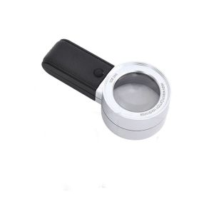 MIIQNUS Double Llayer 30X Magnifying Glass Optical Glasses With 4 LED Light Reading Magnifier Portable Lens Loupe Handheld  Magnifier Jewelry Loupe Glass