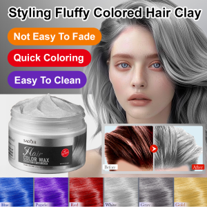 🔥Hot Sale🔥Styling Hair Wax Natural Volume Color Hair Clay Long Lasting Hold Hair Clay For Voluminous Style Color Hair Styling Mud Non Greasy Matte Finish Washable Hair Wax For Men Women Hair Clay Creative Hairstyles Product