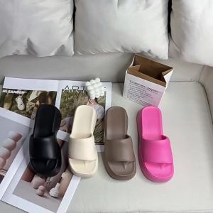 [Free Shipping] Thick-Soled One-Strap Sandals For Women Trendy Outdoor Footwear Soft EVA Sole Half-Slipper Style Casual Sandals