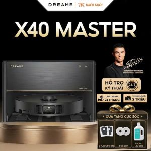 Robot Hút Bụi Lau Nhà Dreame X40 Master 12.000Pa | Tự Giặt Sấy Nước Nóng Mở Rộng Giẻ Lau 4cm