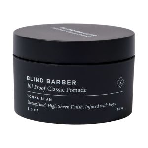 Blind Barber 101 Proof Classic Hair Pomade for Men - Water Based Pomade with Hops & Tonka Bean - Strong Hold & High Shine Finish - Paraben & Sulfate-Free Hair Styling Products (2.5 oz)