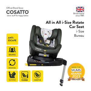 Cosatto All in All 360 Rotate i-Size Car Seat Bureau | ISOFIX with support leg Extended Rearward Facing Infant to 12 years old Car Seat