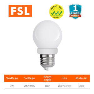 【SG Stock】FSL Brand Led Bulb A50 3W E27 3000K/ 6500K Warm White & Daylight Direct Retrofit DIY for Your Home Lighting