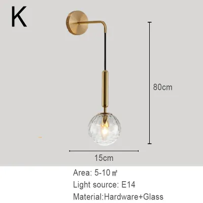 Modern Ball Wall Lamp Mid-century Glass Shade Wall Sconces Indoor Wall Light Brass Brushed Gold Retro Sconces Lighting Fixtures For Bedroom Living Room Hallway Stairs