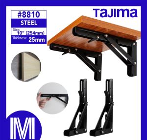 Stainless Steel or Black Folding Bracket Shelf Support for Space Saving Table Stand (2 Pieces)