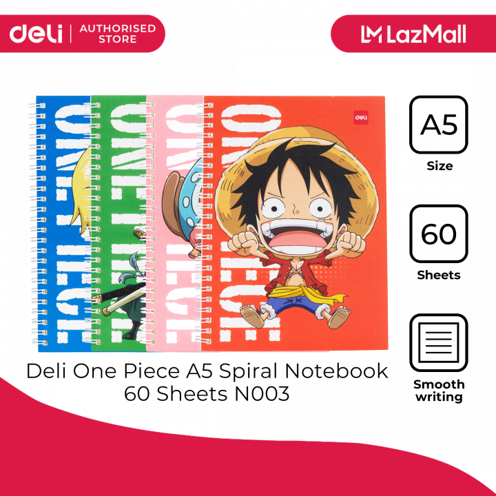 Deli N003 One Piece A5 Spiral Notebook 60 Sheets 1PC [79N003BL] | Lazada PH