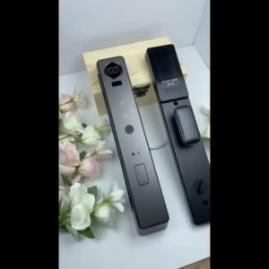 Smart Door Lock with 3D Face Recognition and Active Video Intercom 6068 Mortise Heavy Duty Aluminum Anti Theft Remote Unlock for Home Apartment Security