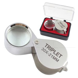 Kính Lúp Trang Sức Gấp Gọn Kính Lúp Bỏ Túi Cầm Tay Để Đánh Giá Cao Kim Cương Cổ Kính 30x [Hàng Có Sẵn]