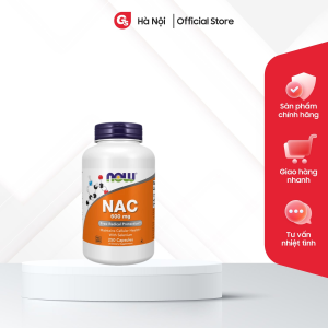 Viên uống thải độc gan Now NAC 600mg Selenium & Molybdenum nhập khẩu Mỹ hỗ trợ tăng cường chức năng gan - Gymstore