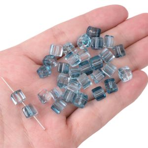 ลูกปัดแก้วคริสตัลแบบไล่ระดับสี30-50ชิ้น7มม. สำหรับเครื่องประดับทำสร้อยคอมือสร้อยคอ DIY