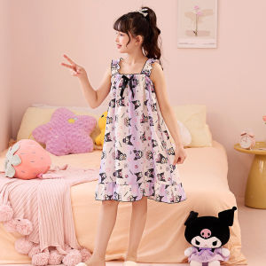 COD Girls Summer Pajama Set For Kids Girls 4-13yrs Cute Cartoon Design Breathable Soft Nightwear Fashion New Style Printed Cute